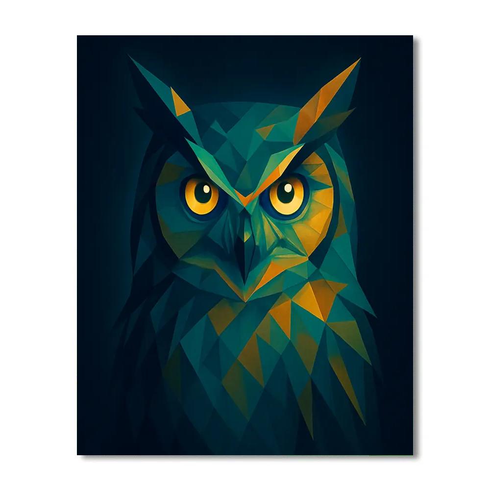 Midnight Owl Geometry Number painting