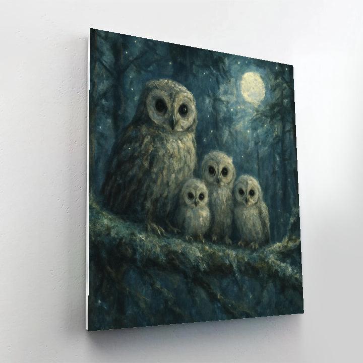 Woodland Owl Moonlight Painting by numbers kit