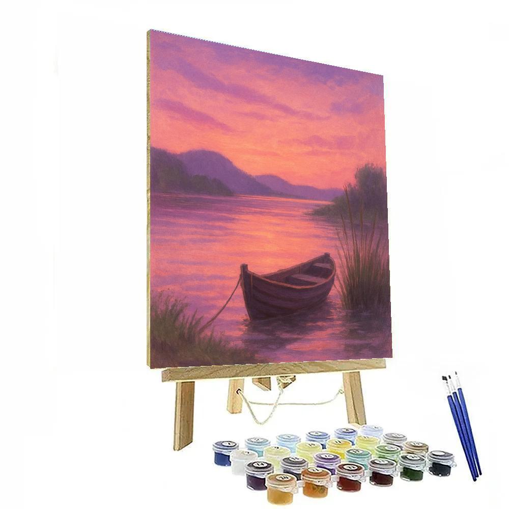 Lavender Dusk At The Fishermans Cove Painting by numbers kit