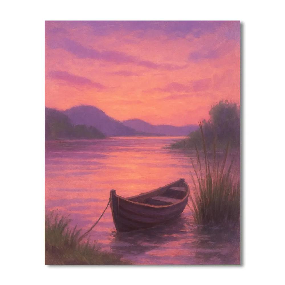 Lavender Dusk At The Fishermans Cove Painting by numbers kit