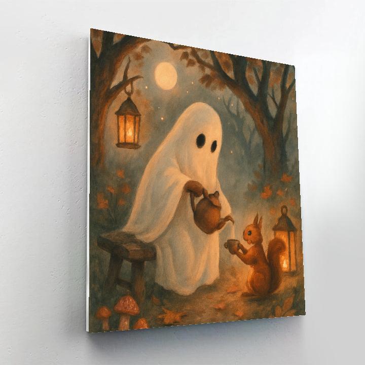 Ghostly Tea On The Garden Bench Painting by numbers kit