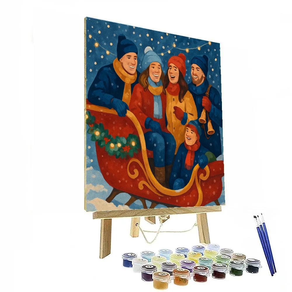 Starlit Sleigh Party DIY paint by numbers
