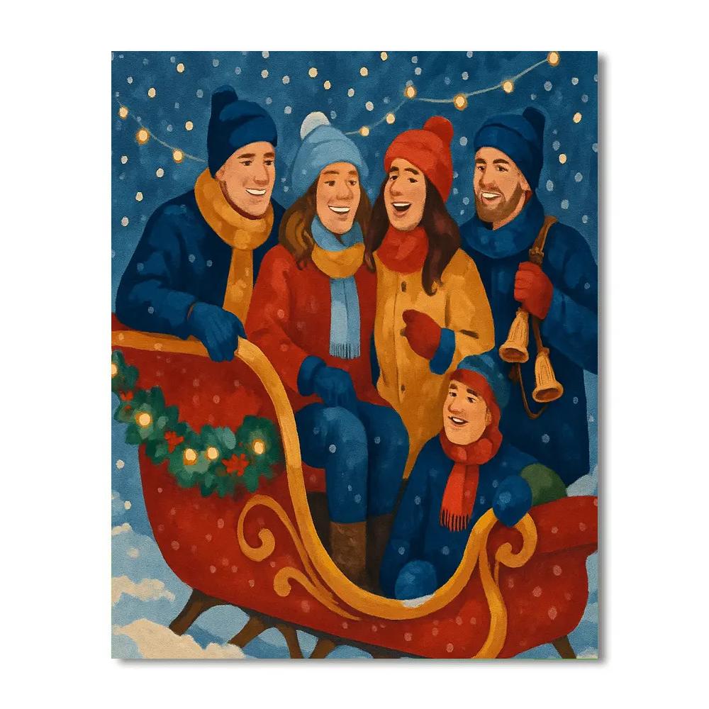 Starlit Sleigh Party DIY paint by numbers