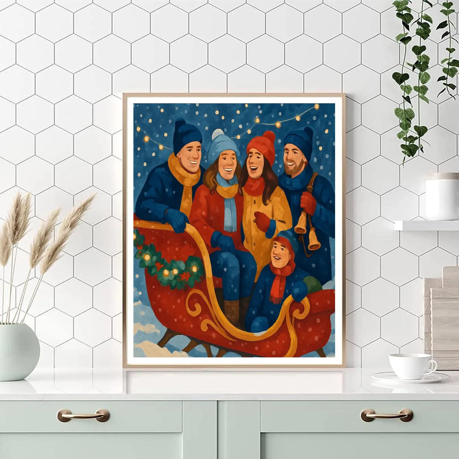 Starlit Sleigh Party DIY paint by numbers