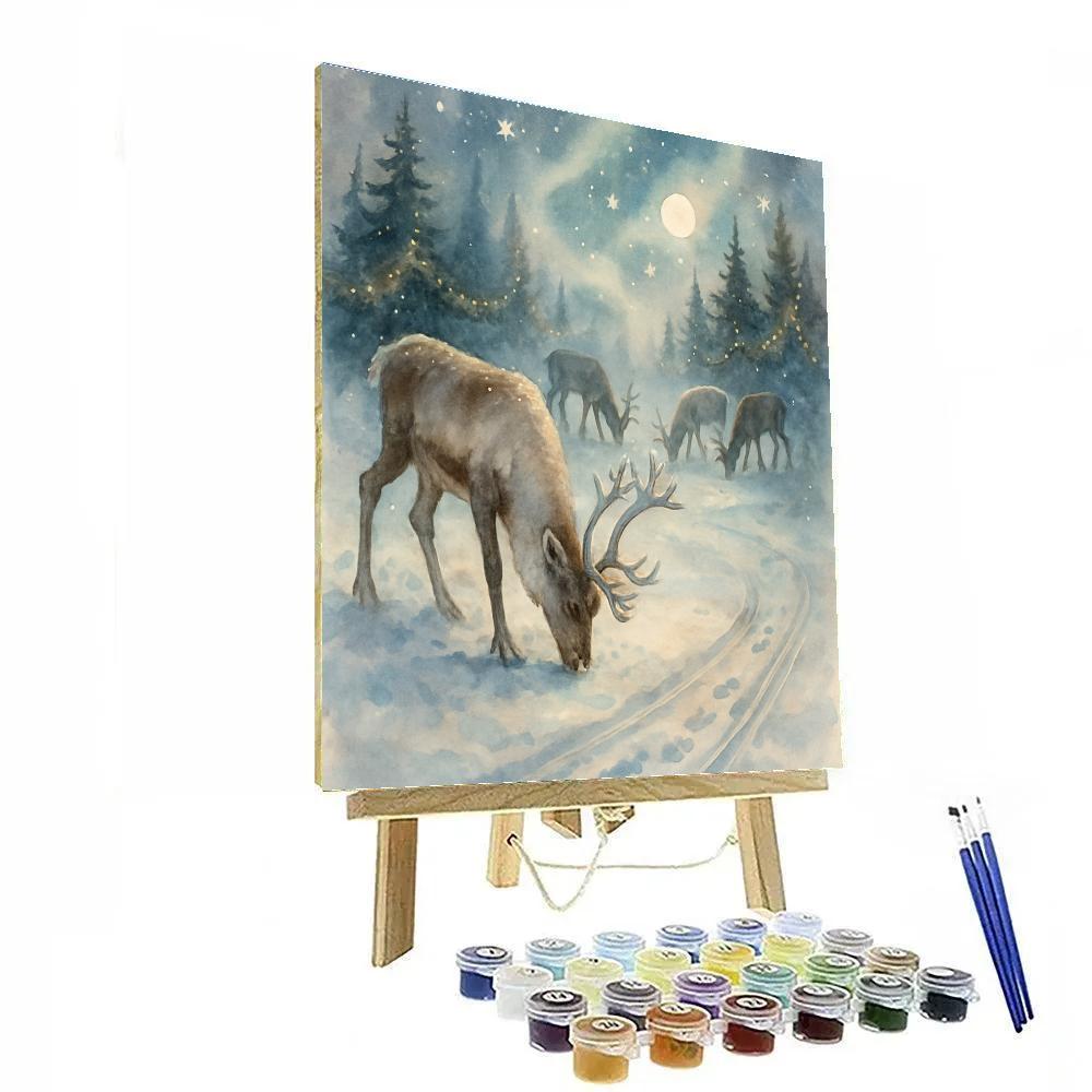 Starlit Reindeer Clearing Numbered painting kits