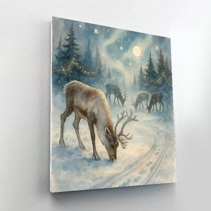 Starlit Reindeer Clearing Numbered painting kits