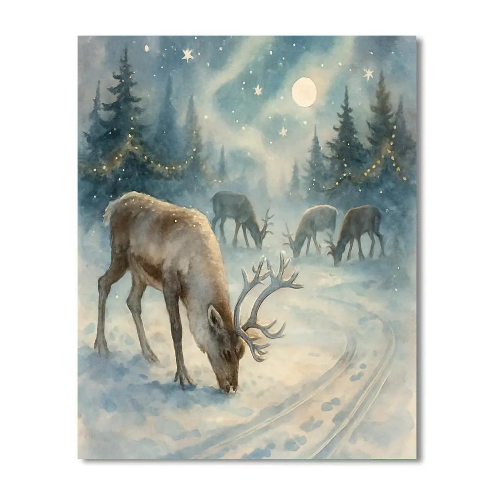 Starlit Reindeer Clearing Numbered painting kits