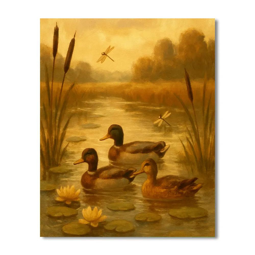 Pond Duckside Afternoon Painting by numbers kit