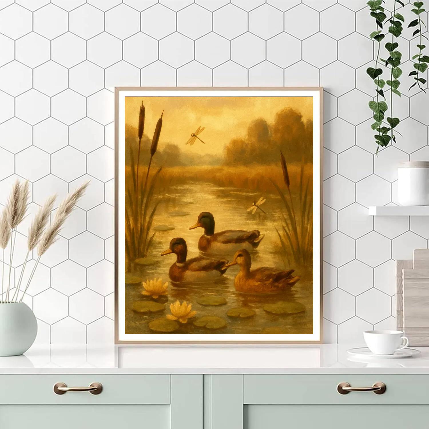 Pond Duckside Afternoon Painting by numbers kit