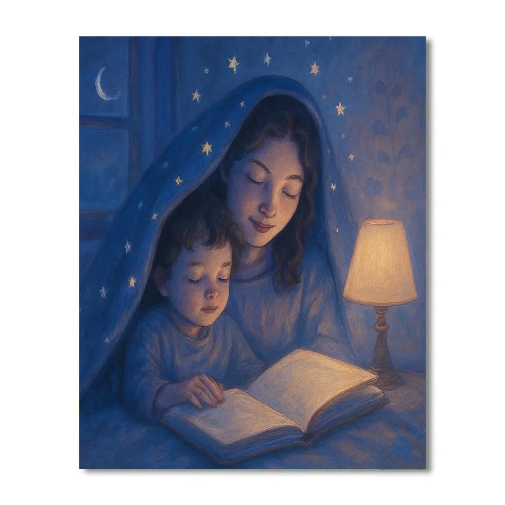 Bedtime Story Under Starlit Blanket Paint by numbers kits