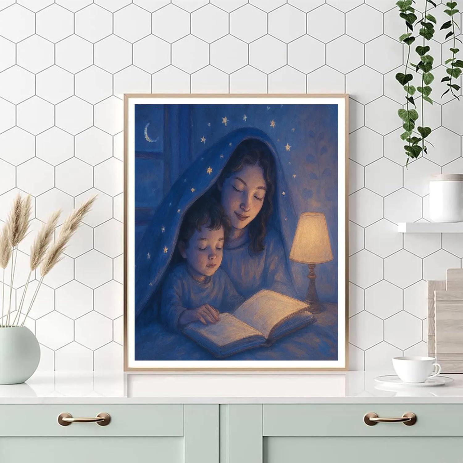 Bedtime Story Under Starlit Blanket Paint by numbers kits