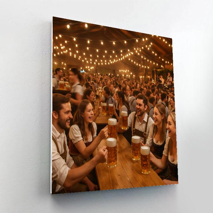 Oktoberfest Beer Tent Raise Their Steins Number painting