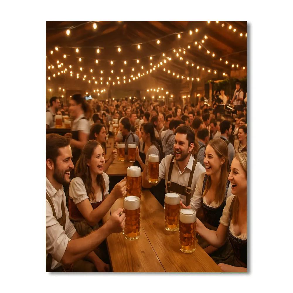 Oktoberfest Beer Tent Raise Their Steins Number painting