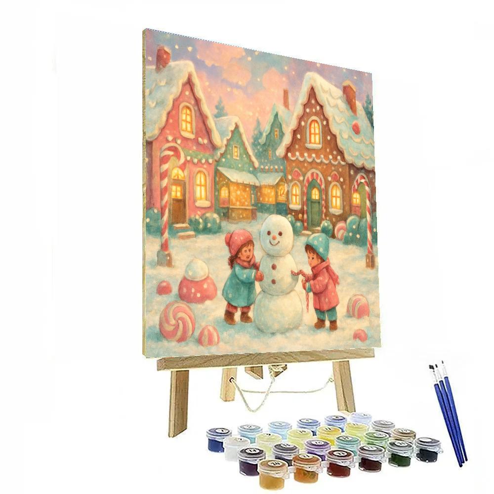 Gingerbread Lane Twilight paint by number