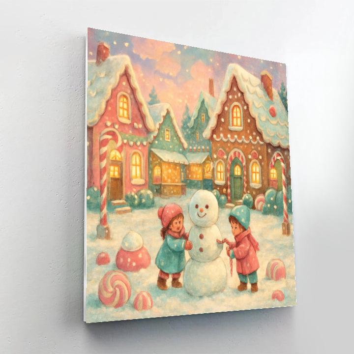 Gingerbread Lane Twilight paint by number