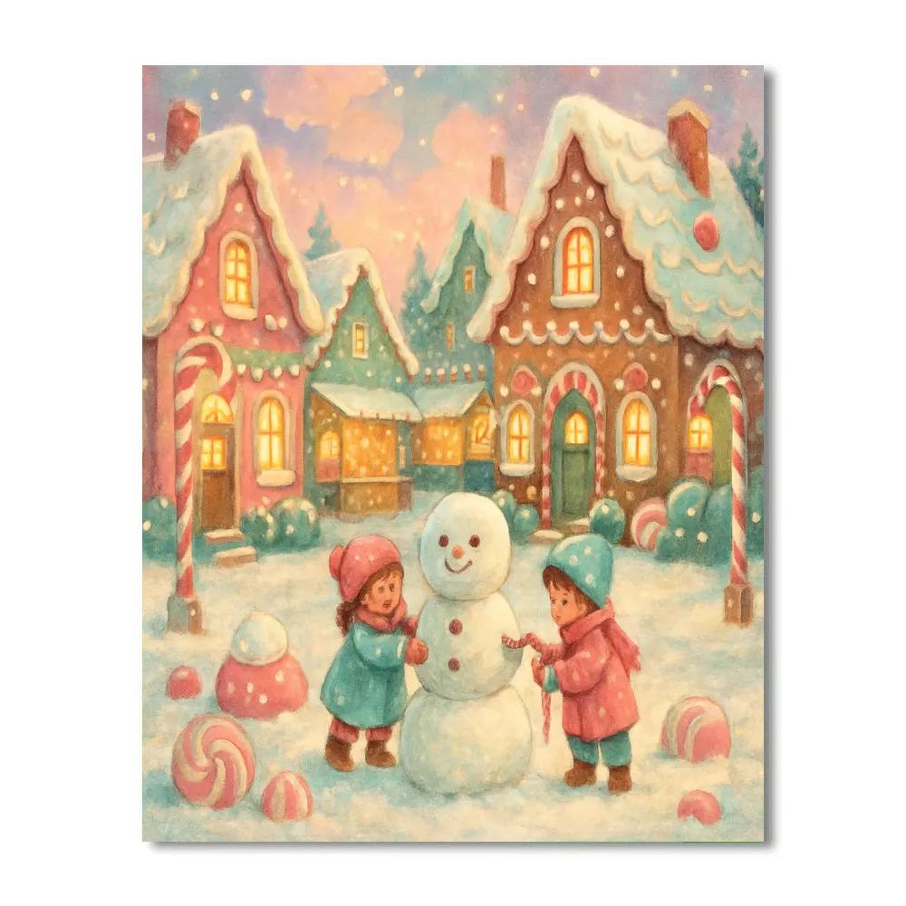 Gingerbread Lane Twilight paint by number