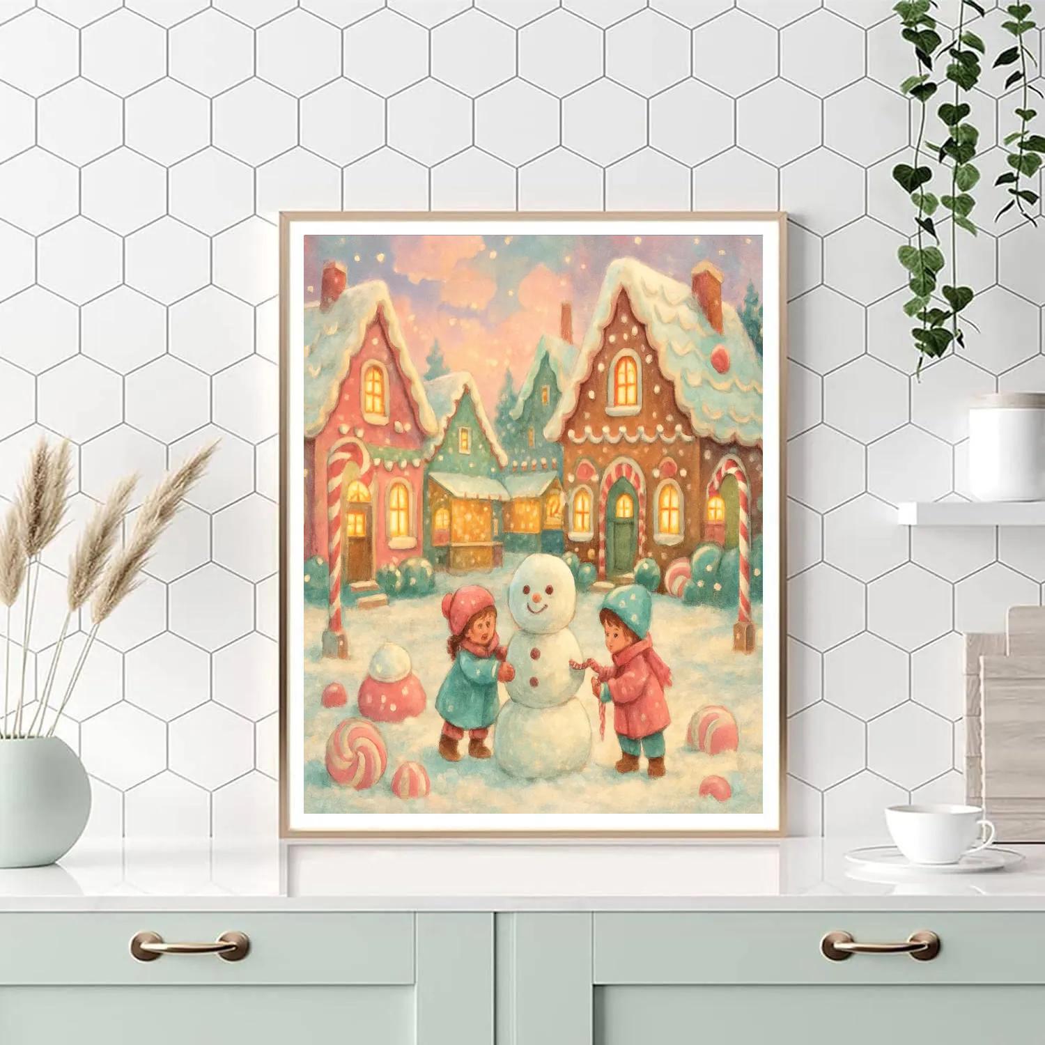 Gingerbread Lane Twilight paint by number
