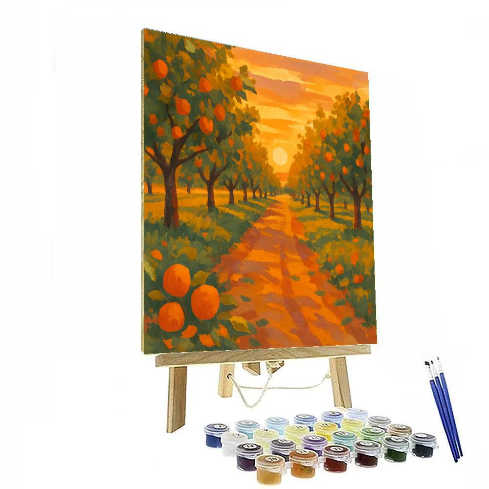 Sunset Orchard And Amber Sky Paint by numbers kits