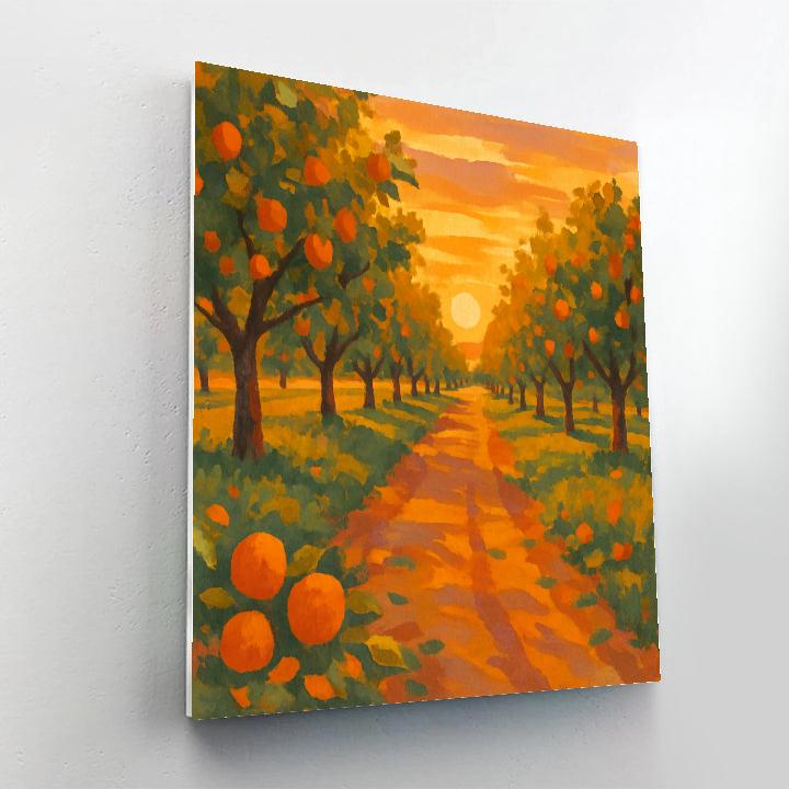 Sunset Orchard And Amber Sky Paint by numbers kits
