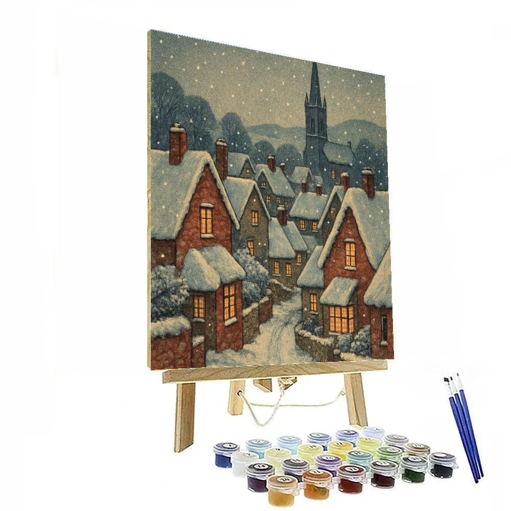 Village Under Falling Stardust paint by numbers