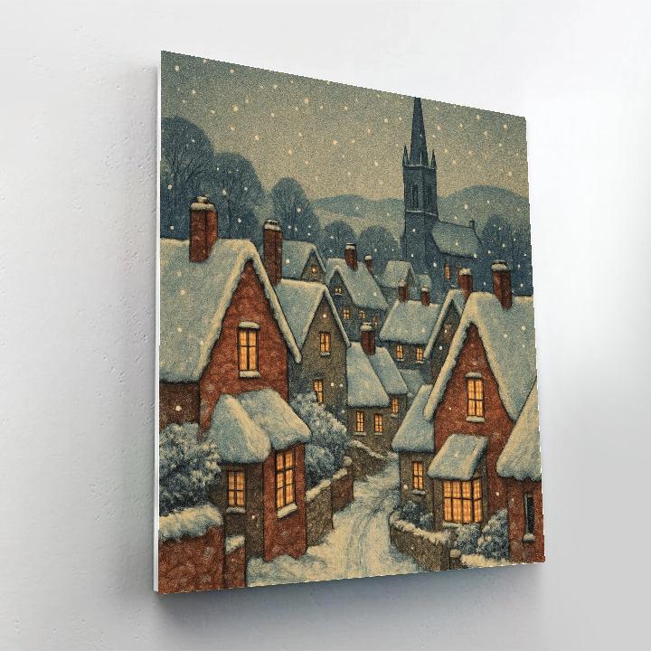 Village Under Falling Stardust paint by numbers