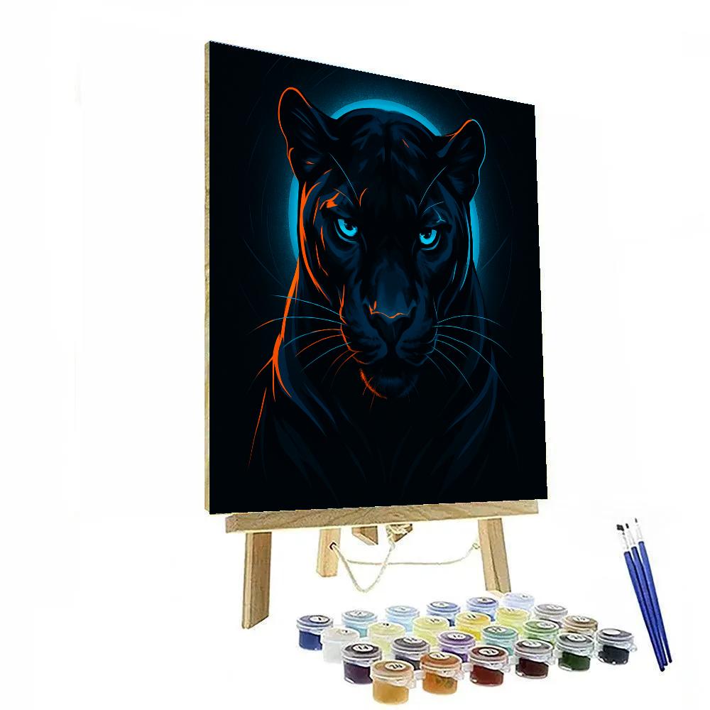 Cerulean Panther Halo paint by numbers