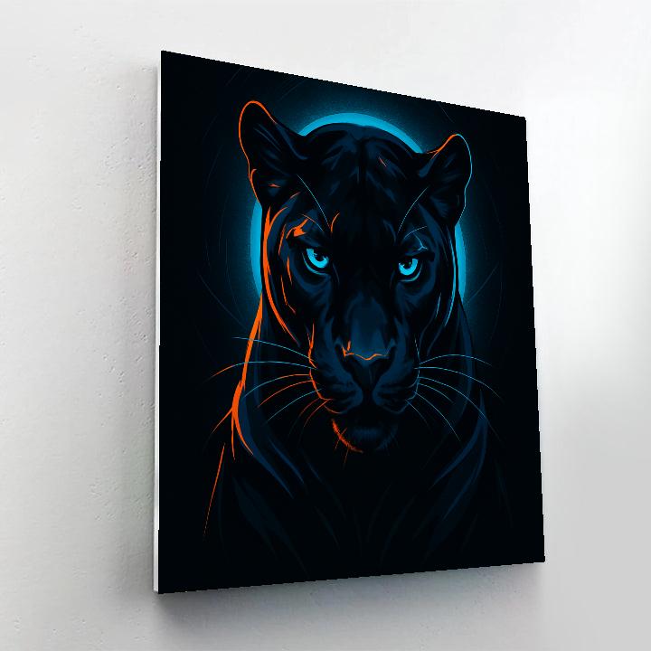 Cerulean Panther Halo paint by numbers