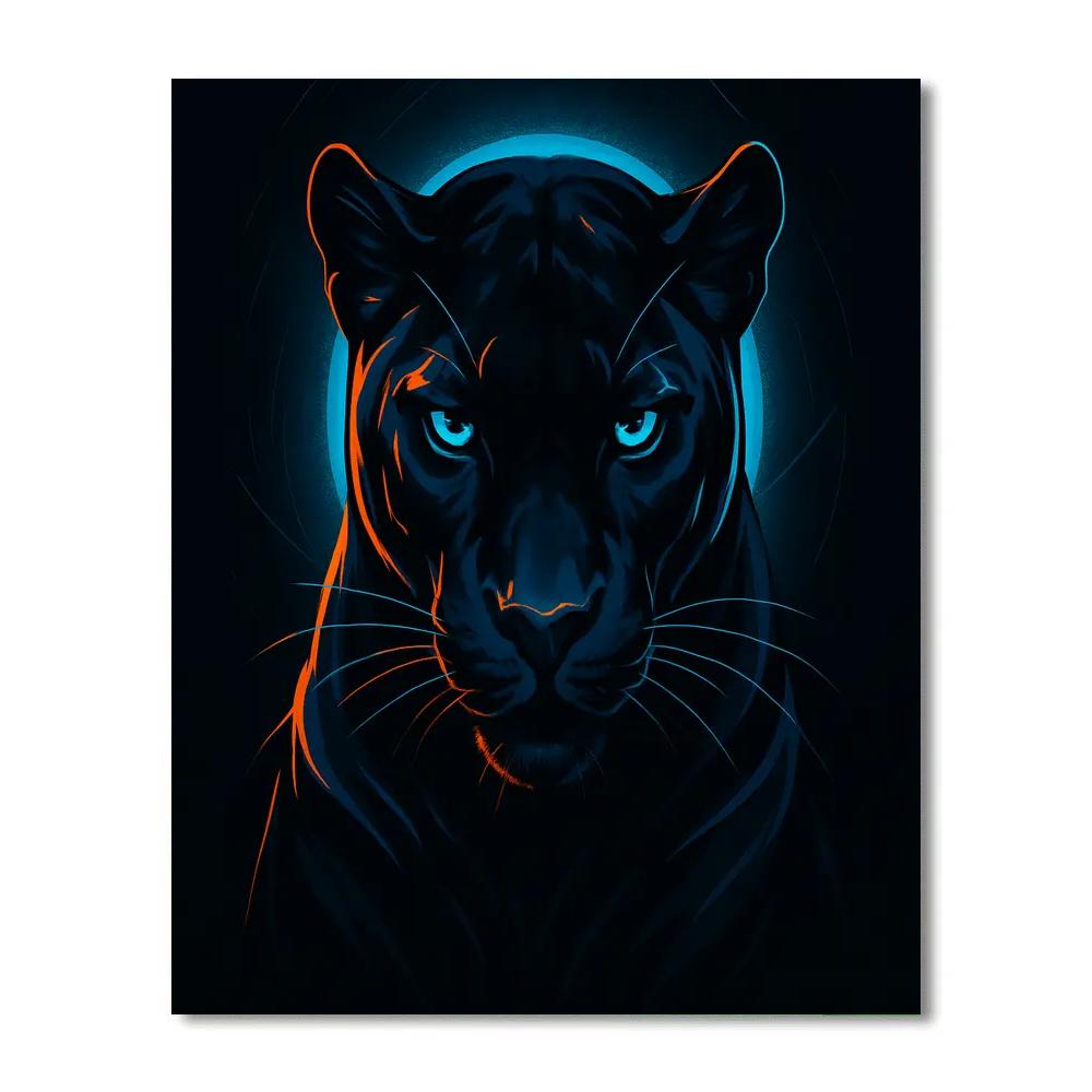 Cerulean Panther Halo paint by numbers