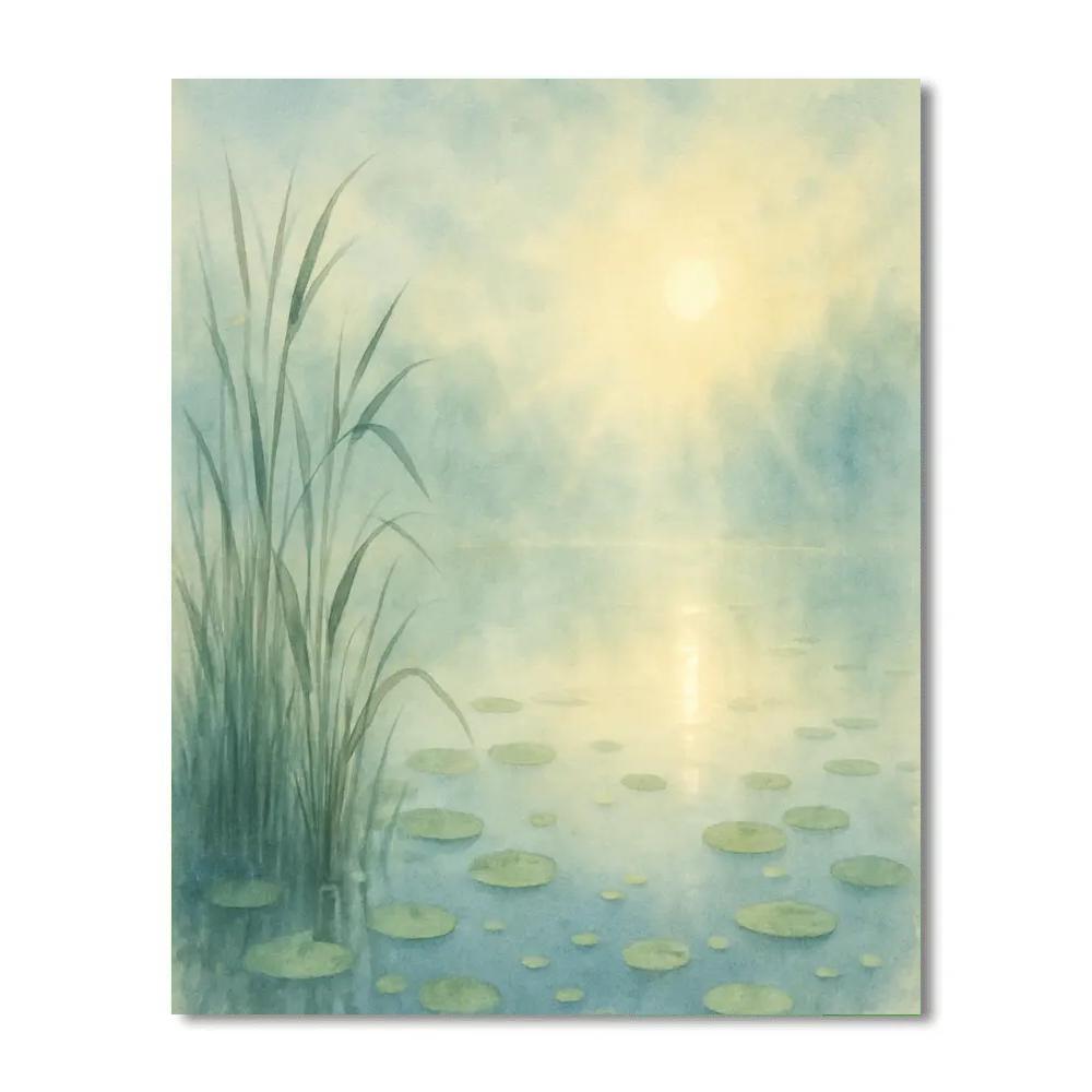 First Light On Foggy Pond Paint by numbers kits