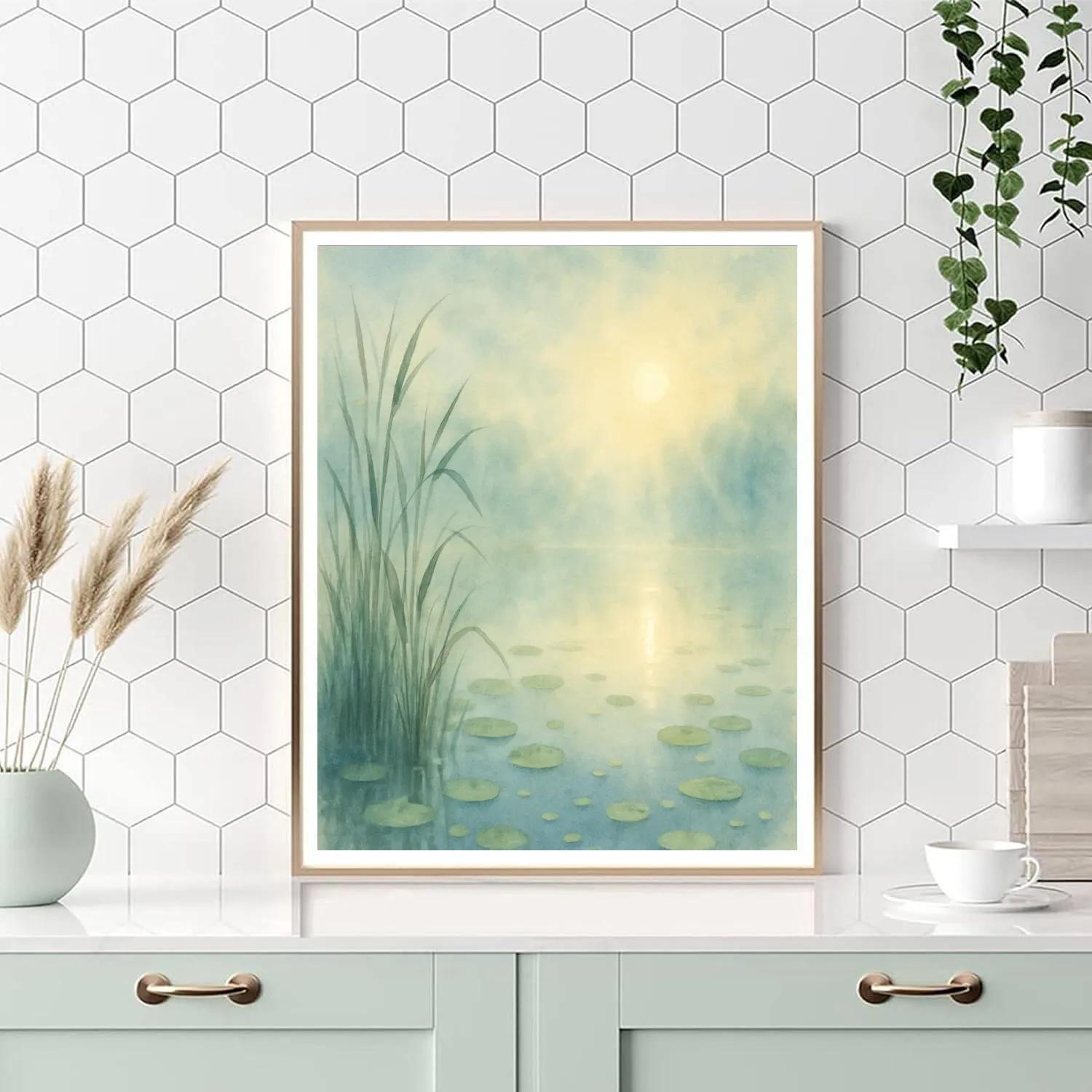First Light On Foggy Pond Paint by numbers kits