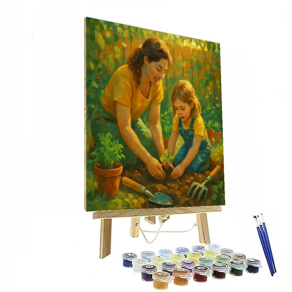 Gardening Lessons With Mother And Daughter Numbered painting kits