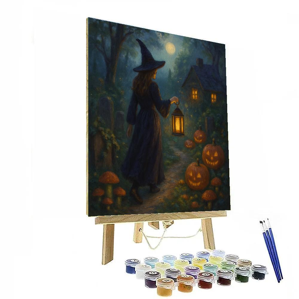 Moonlit Witchs Garden Walk paint by number