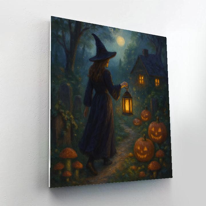 Moonlit Witchs Garden Walk paint by number