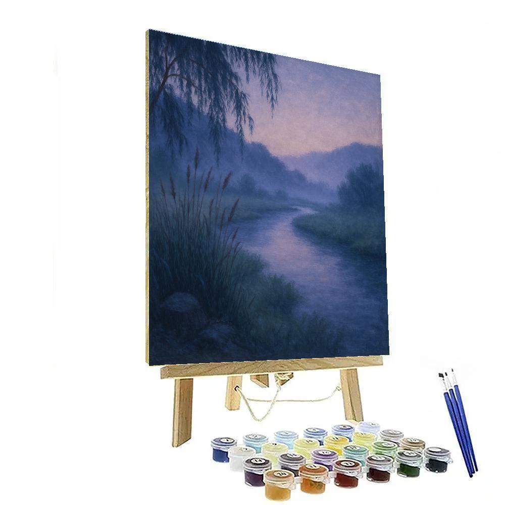 Misty Riverbend With Indigo Morn Paint by numbers kits