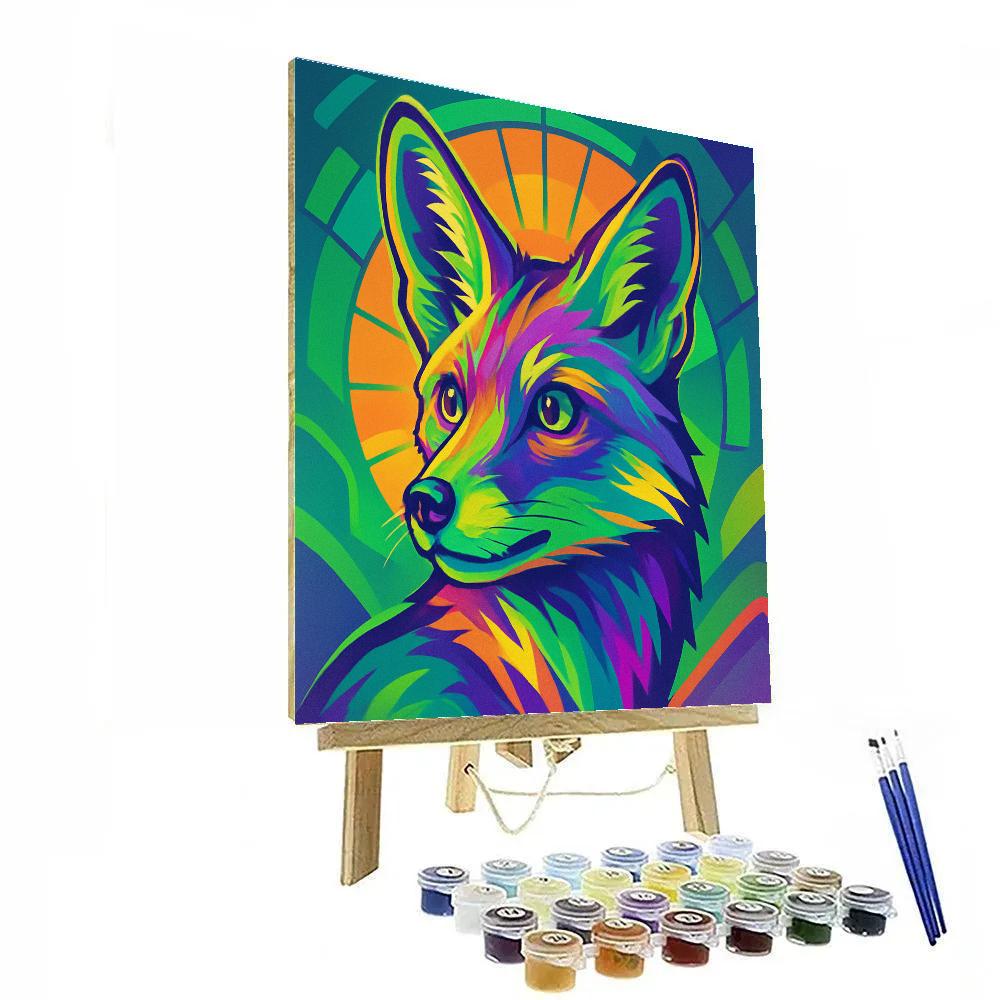 Solar Fox Mosaic Number painting