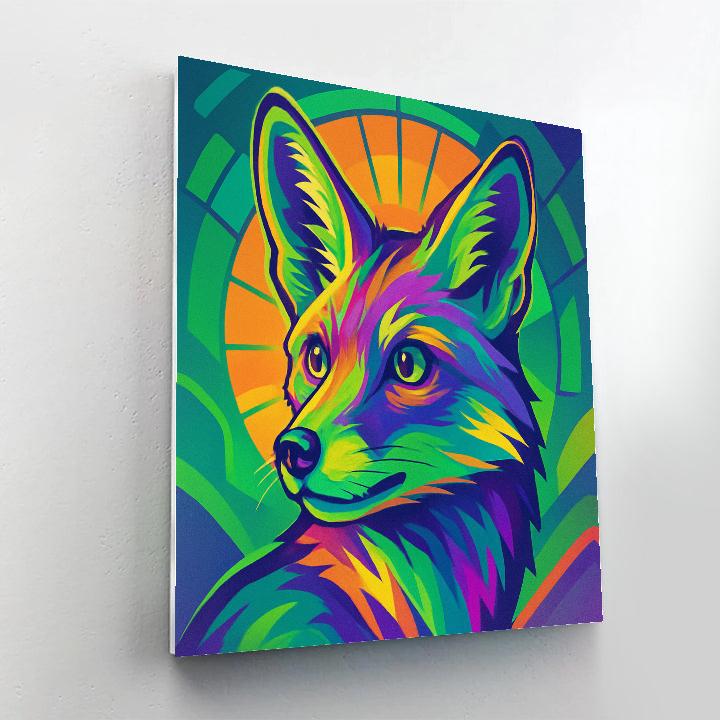 Solar Fox Mosaic Number painting