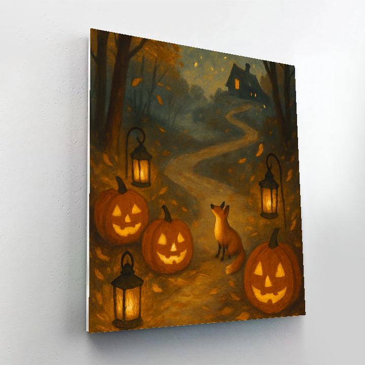 Lanterns Along The Winding Path Painting by numbers kit