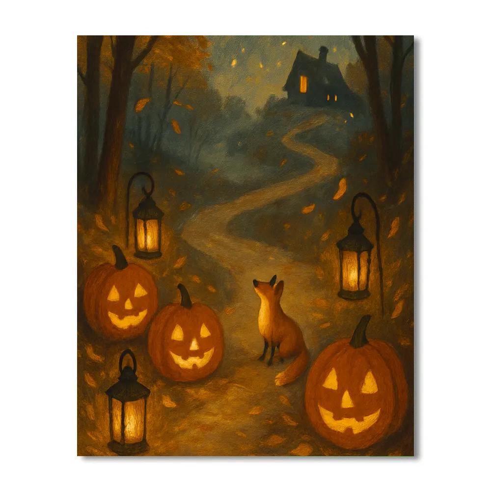 Lanterns Along The Winding Path Painting by numbers kit