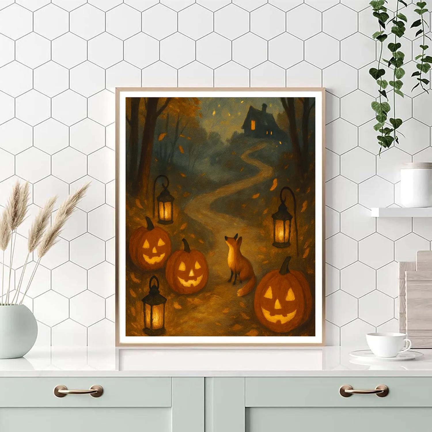 Lanterns Along The Winding Path Painting by numbers kit