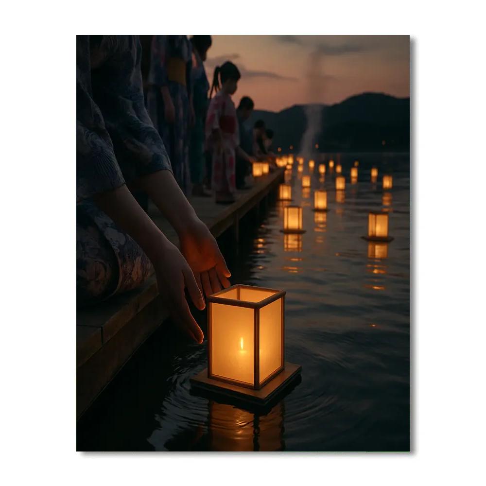 Lantern Floating Obon Ceremony paint by number