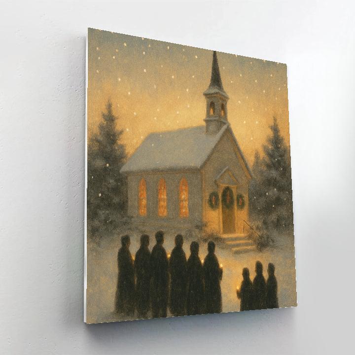 Midnight Choir At Frosted Church paint by number