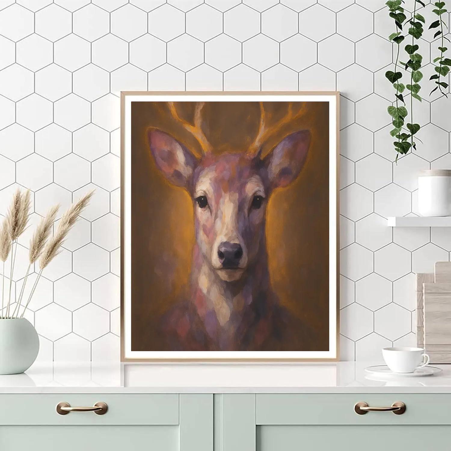 Gilded Deer Portrait DIY paint by numbers