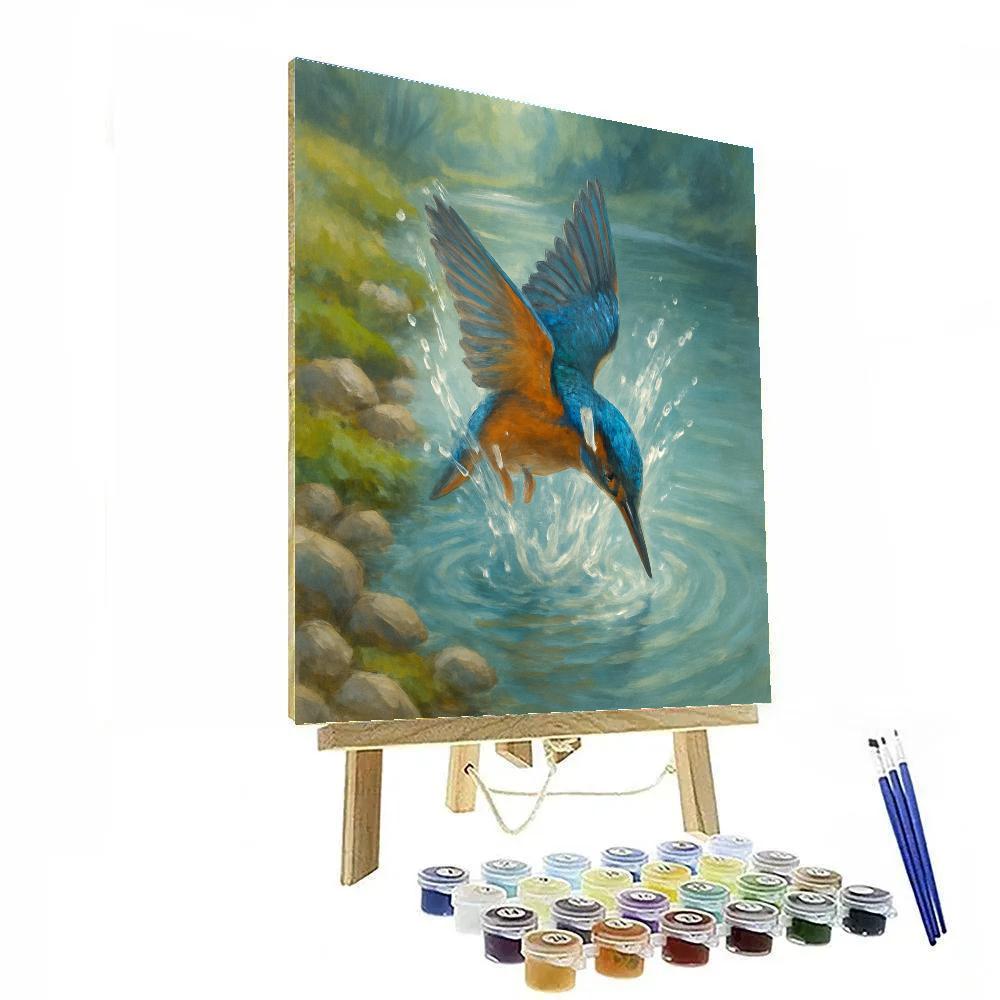Kingfisher River Arc Paint by numbers art