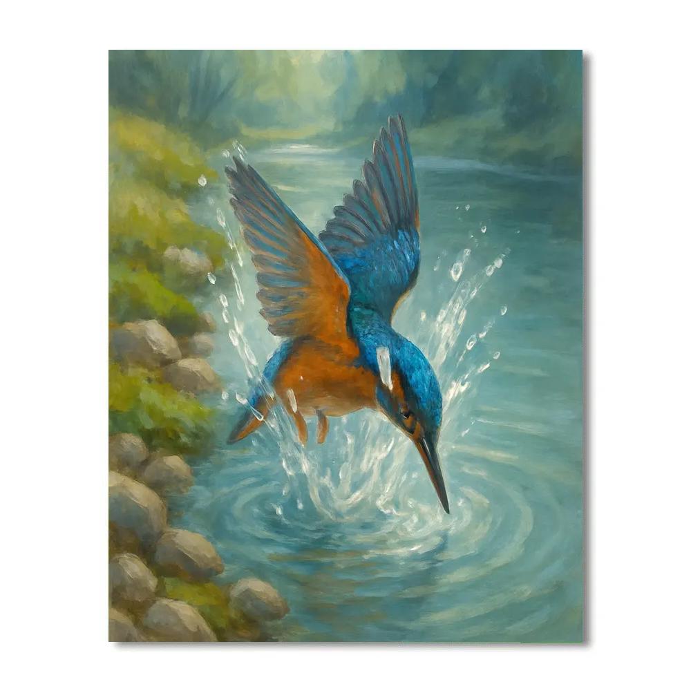 Kingfisher River Arc Paint by numbers art