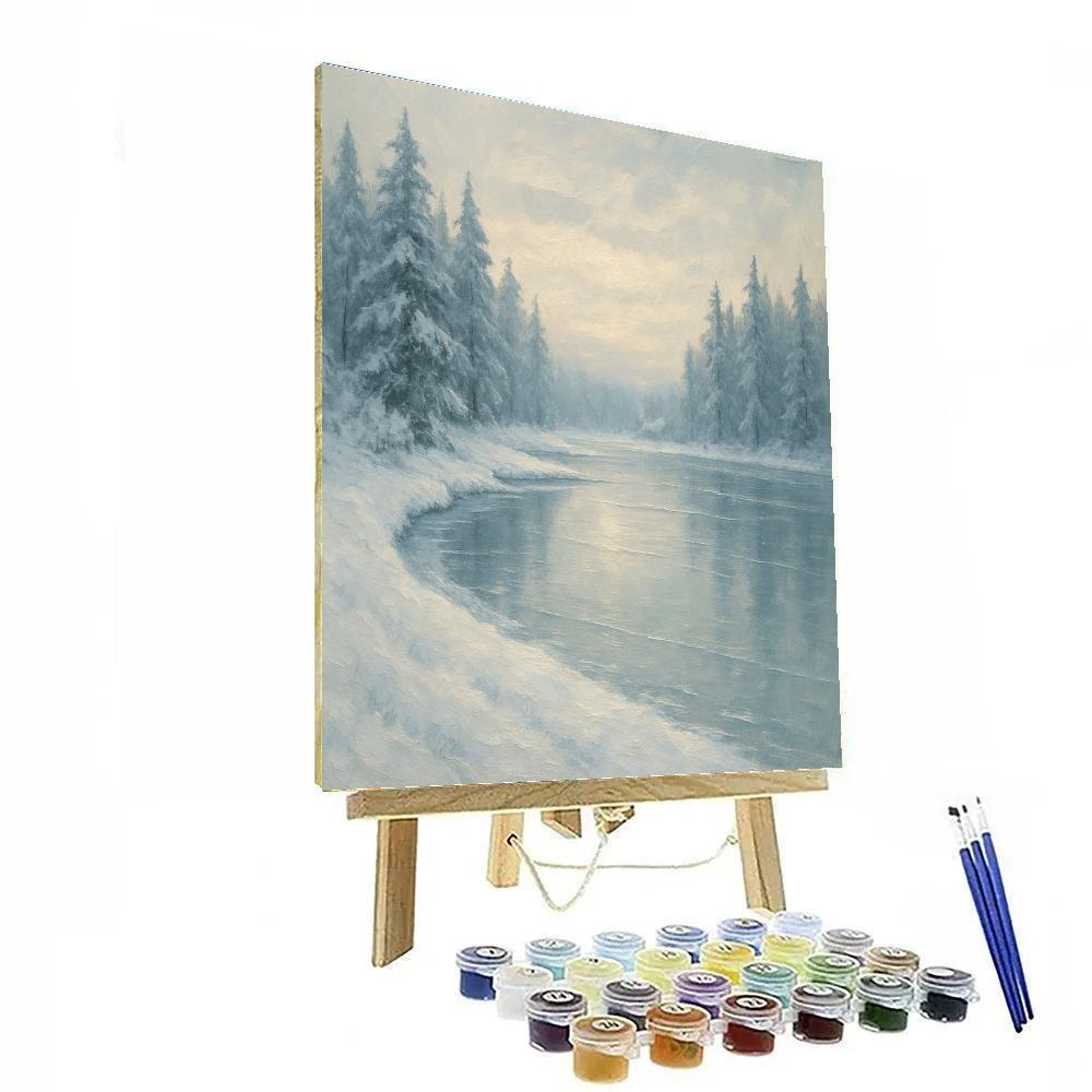 Winter Stillness At The Frozen Inlet Paint by numbers art