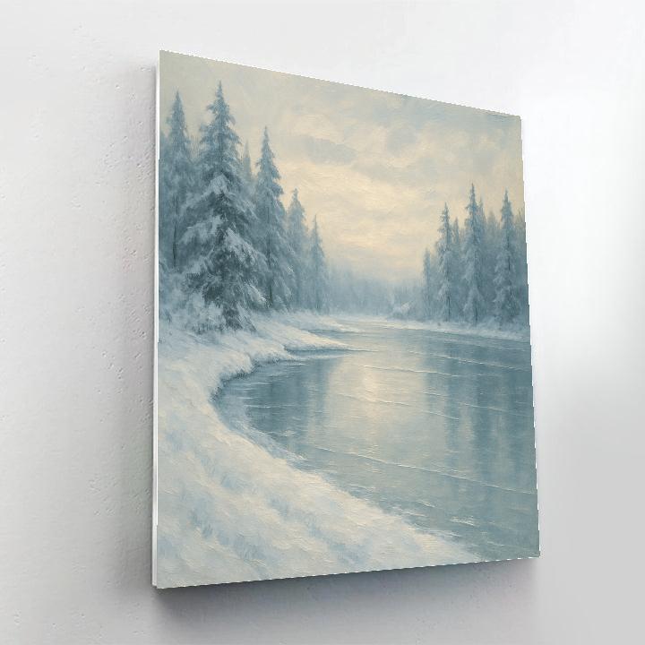 Winter Stillness At The Frozen Inlet Paint by numbers art