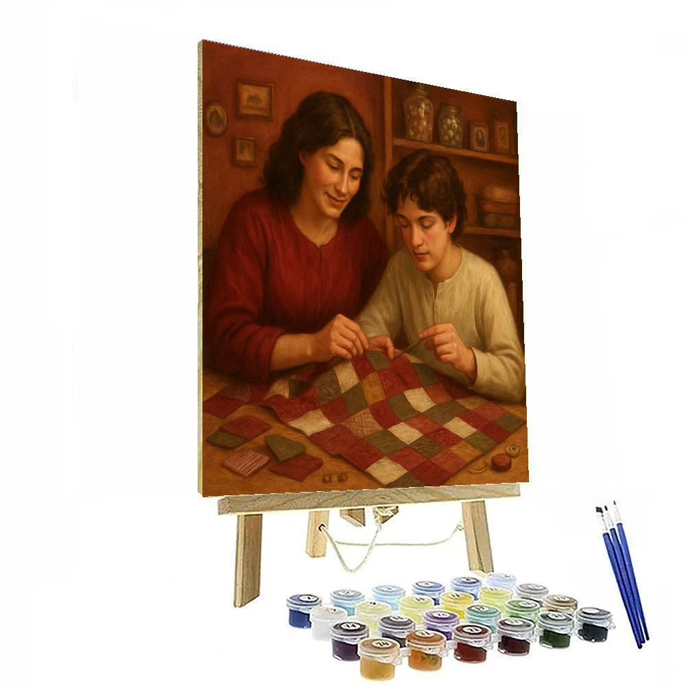 Mother And Teen Sewing Memories painting number kit