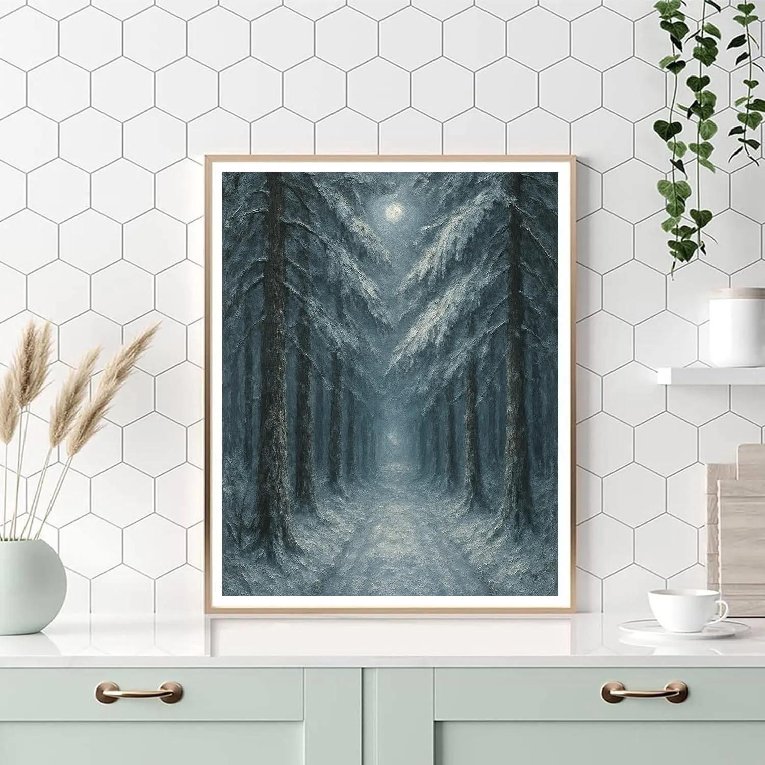 Pine Alley In Frosted Moon Glow DIY paint by numbers
