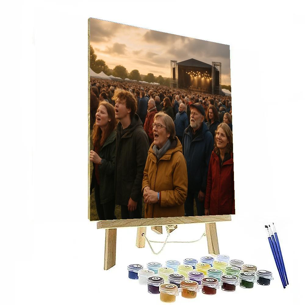 Glastonbury Festival Field Stage Crowd Numbered painting kits