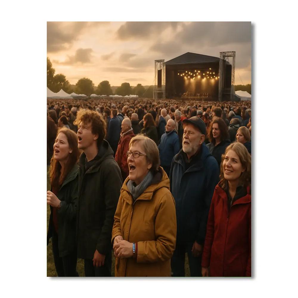 Glastonbury Festival Field Stage Crowd Numbered painting kits